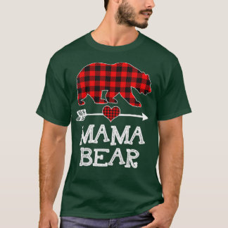 Camiseta Mama Bear Navidades Pajama Red Plaid Buffalo Famil