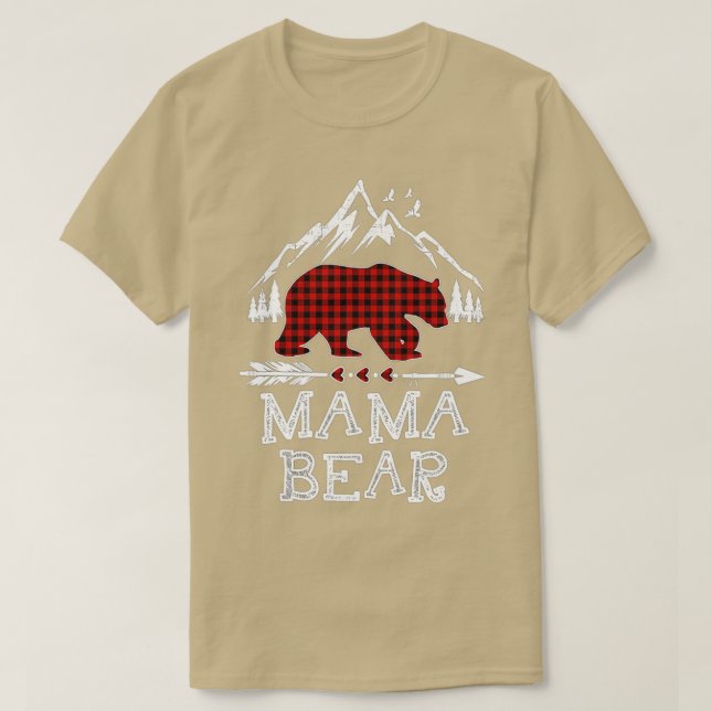 Camiseta Mama Bear Navidades Pajama Red Plaid Buffalo Famil (Diseño del anverso)