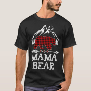 Camiseta Mama Bear Navidades Pajama Red Plaid Buffalo Famil