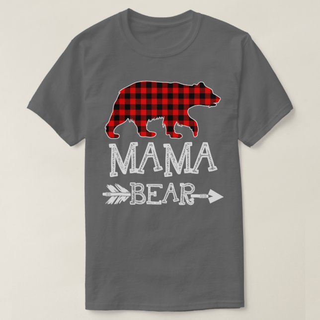 Camiseta Mama Bear Navidades Pajama Red Plaid Buffalo Famil (Diseño del anverso)
