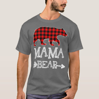 Camiseta Mama Bear Navidades Pajama Red Plaid Buffalo Famil