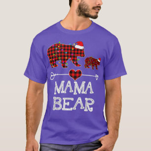 Camiseta Mama Bear Navidades Pajama Red Plaid Buffalo Famil