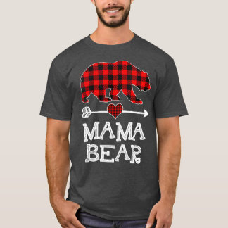 Camiseta Mama Bear Navidades Pajama Red Plaid Buffalo Famil