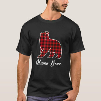 Camiseta Mama Bear Navidades Pajama Red Plaid Buffalo Famil