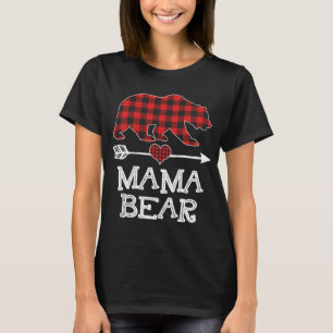 Camiseta Mama Bear Navidades Pajama Red Plaid Buffalo Famil