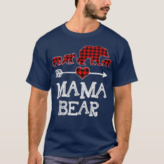 Camiseta Mama Bear Navidades Pajama Red Plaid Buffalo Famil