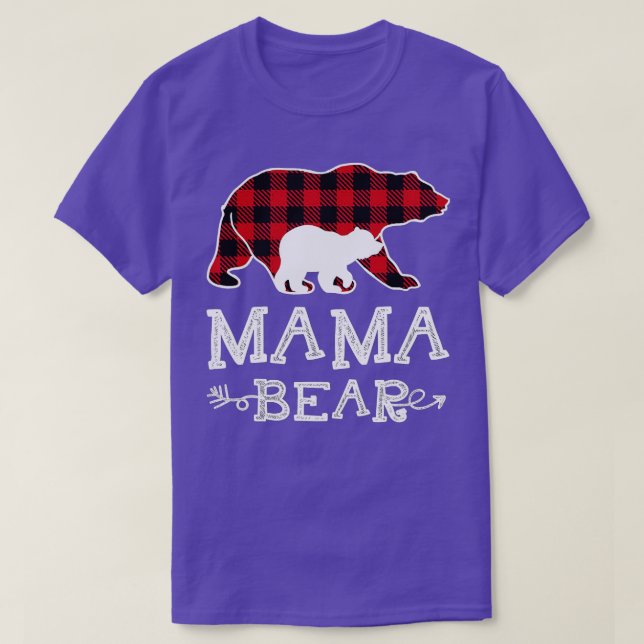 Camiseta Mama Bear Navidades Pajama Red Plaid Buffalo Famil (Diseño del anverso)