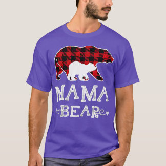 Camiseta Mama Bear Navidades Pajama Red Plaid Buffalo Famil