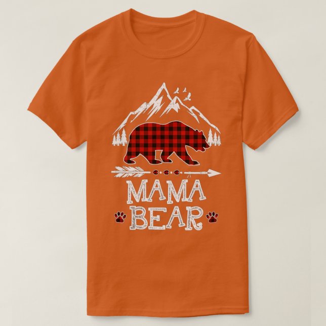 Camiseta Mama Bear Navidades Pajama Red Plaid Buffalo Famil (Diseño del anverso)