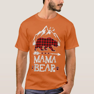 Camiseta Mama Bear Navidades Pajama Red Plaid Buffalo Famil