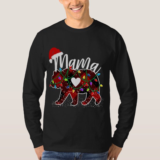 Camiseta Mama Bear Navidades Red Buffalo con Santa H (Anverso)