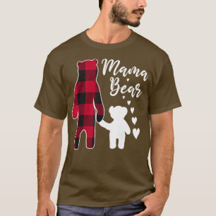 Camiseta Mama Bear Pajama Red Buffalo Plaid Premium 1294