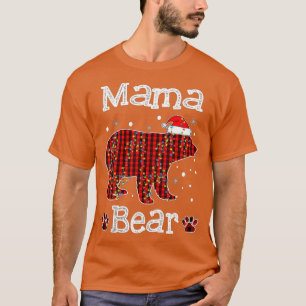 Camiseta Mama Bear Pajama Red Buffalo Xmas Funny Family Chr