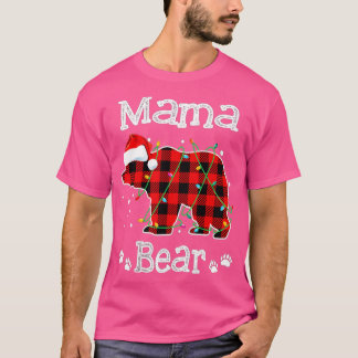 Camiseta Mama Bear Pajama Red Buffalo Xmas Funny Family Chr