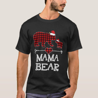 Camiseta Mama Bear Pajama Red Plaid Buffalo Family Regalo P
