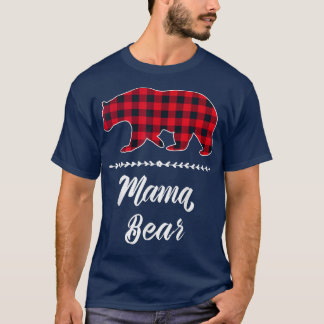 Camiseta Mama Bear Red Buffalo Check Plaid Floral Fun Mamá