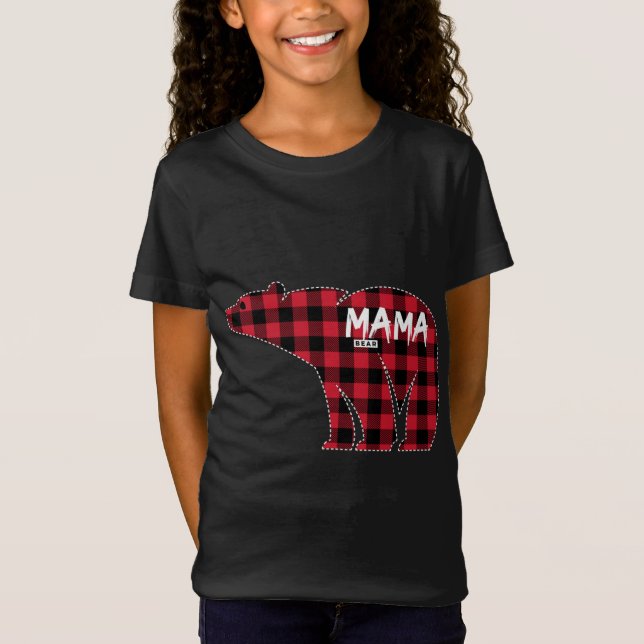 Camiseta Mama Bear Red Plaid Matando A Navidades De Familia (Anverso)