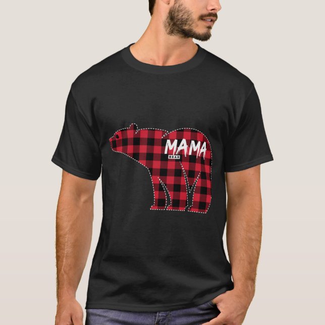 Camiseta Mama Bear Red Plaid Matando A Navidades De Familia (Anverso)