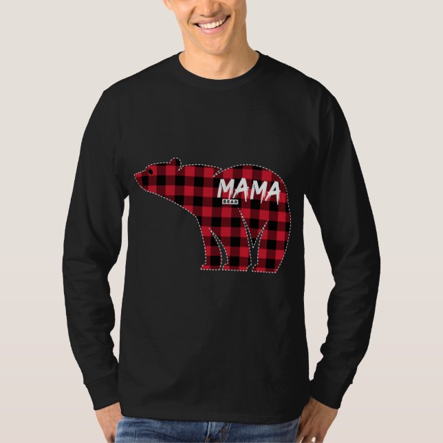Camiseta Mama Bear Red Plaid Matando A Navidades De Familia (Anverso)