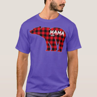 Camiseta Mama Bear Red Plaid Matching Family Christmas Paja