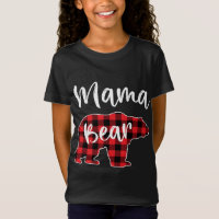 Mama Bear Red Plaid Pajama Familia Navidades