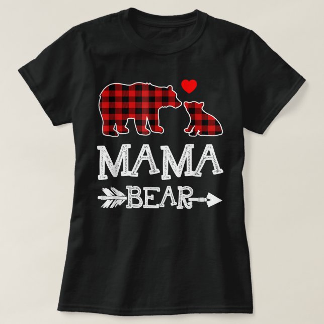Camiseta Mama Bear Shirt, Red Buffalo Plaid Grandma Bear Pa (Diseño del anverso)