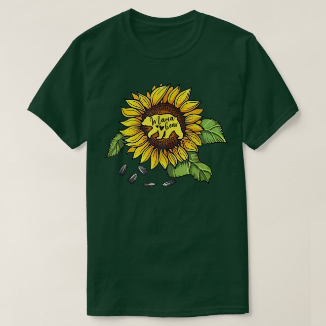 Camiseta Mama Bear Sunflower Funny Día de la Madre Mamá  (Diseño del anverso)