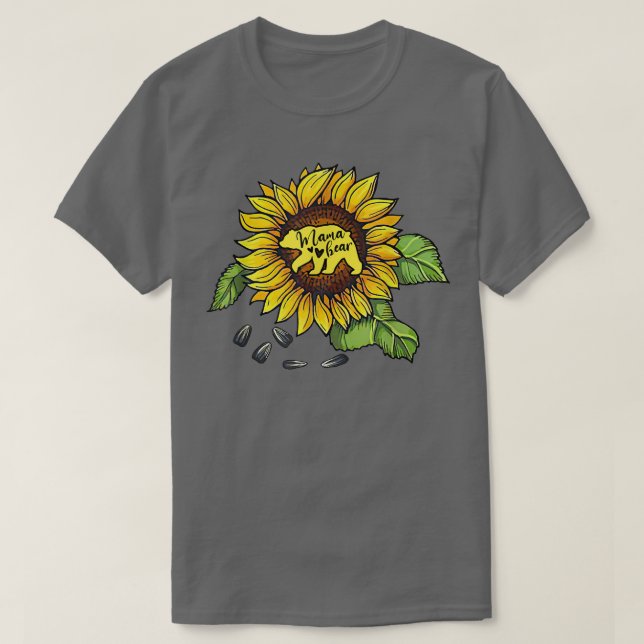 Camiseta Mama Bear Sunflower Funny Día de la Madre Mamá Mam (Diseño del anverso)
