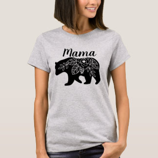 Camiseta Mamá Bear Tshirt con las flores