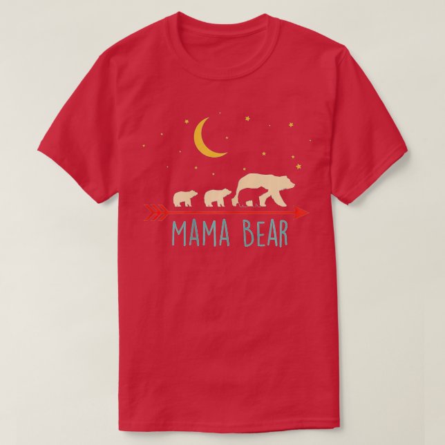Camiseta Mama Bear with 3 Cubs  Triple Blessed Mama Bear  (Diseño del anverso)