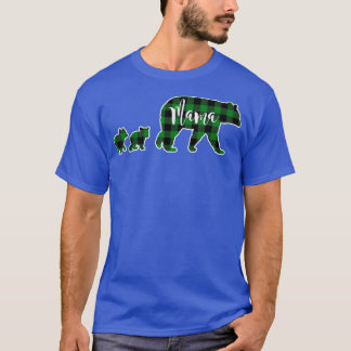 Camiseta Mama Bear with Two 2 Cubs Black Green Buffalo Chec