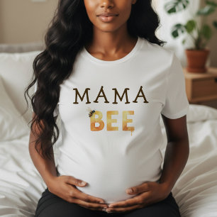 Camiseta Mama Bee Bumblebee Baby Shower Madre Blanca