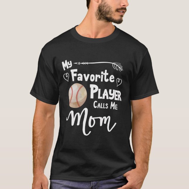 Camiseta Mamá Béisbol Juego De Softbol Fan Deportes Favorit (Anverso)