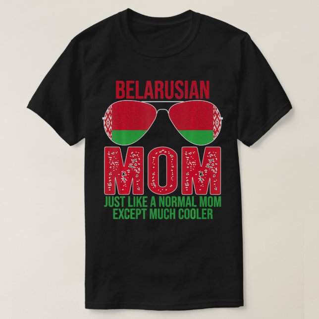 Camiseta Mamá bielorrusa vieja bandera belarusa gafas de so (Diseño del anverso)