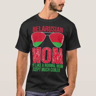 Camiseta Mamá bielorrusa vieja bandera belarusa gafas de so