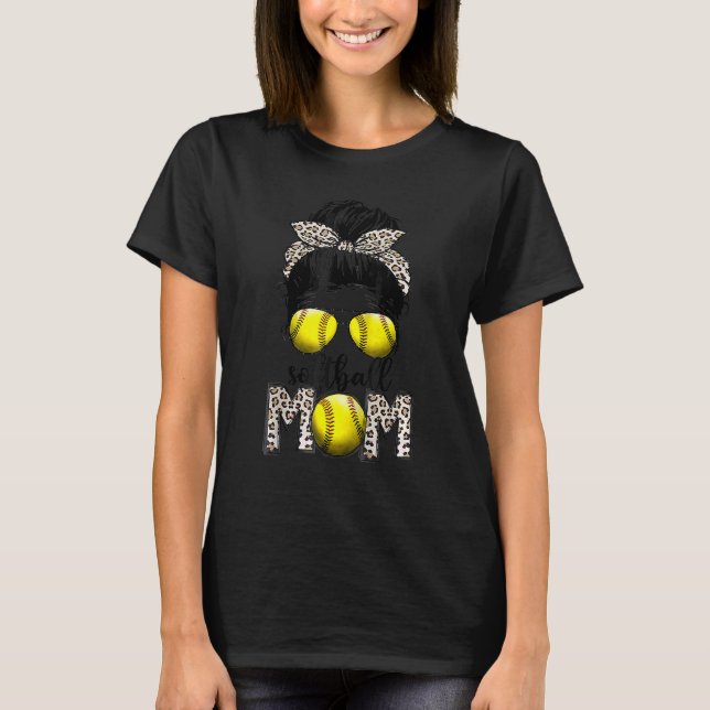 Camiseta Mamá blanqueada de softball, jugadora de bollo, ma (Anverso)