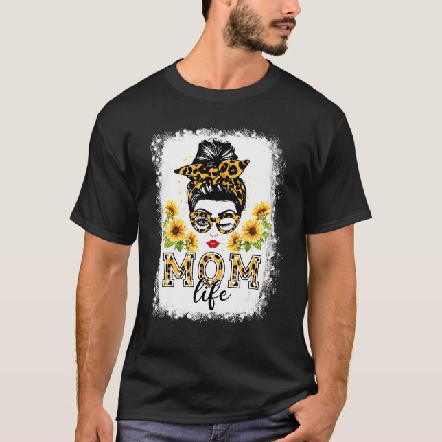 Camiseta Mamá blanqueada girasol desordenada madre madre vi (Anverso)