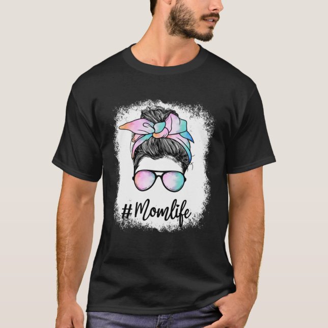 Camiseta Mamá blanqueada Vida Arcoiris Color Leopardo Mess (Anverso)