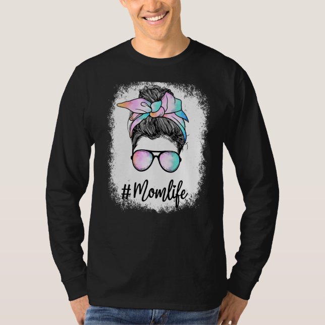 Camiseta Mamá blanqueada Vida Arcoiris Color Leopardo Mess (Anverso)