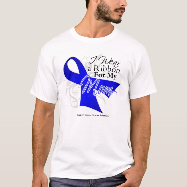 Camiseta Mamá Blue Ribbon - cáncer de colon (Anverso)