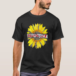 Camiseta Mamá bombera de vuelta con el girasol rojo feliz m
