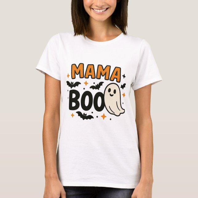 Camiseta Mama Boo | Confrontación de familia de Halloween n (Anverso)