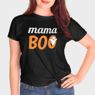 Camiseta Mama Boo Naranja Fantasma Familia Conjuntada Hallo