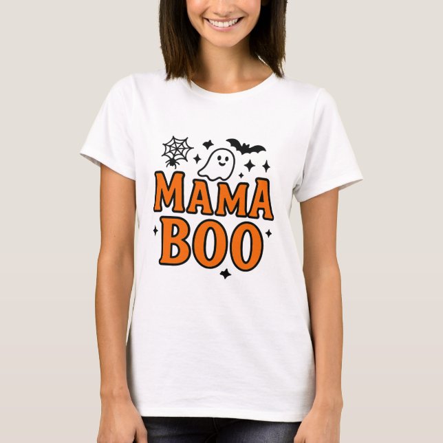 Camiseta Mama Boo Naranja y negro | Mamáes familiares de Ha (Anverso)