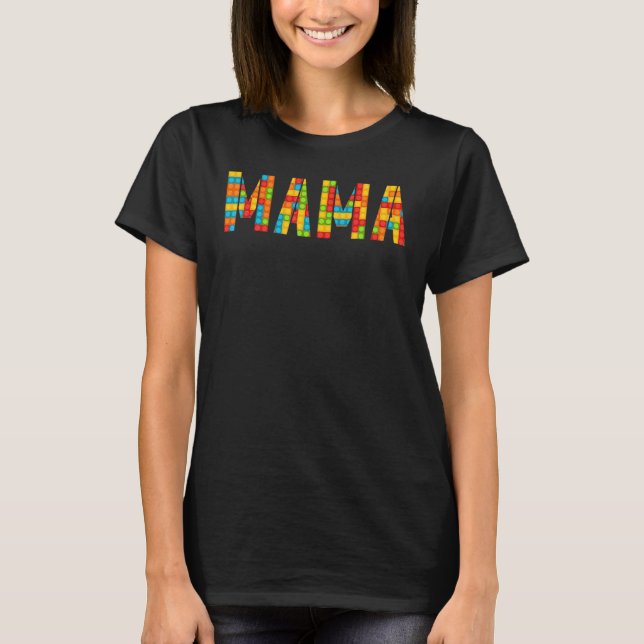 Camiseta Mama Brick Builder Bloques Master Builder (Anverso)