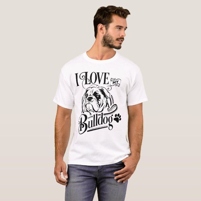 Camiseta Mamá Bulldog inglesa porquería hombres mascota de  (Anverso completo)