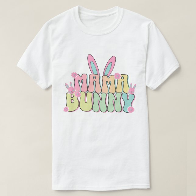 Camiseta 🌸 Mama Bunny Aesthetic Pastel Pegatina - Este lin (Diseño del anverso)