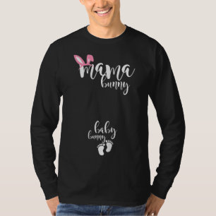Camiseta Mama Bunny Baby Bunny Pregnant Mom Easter Pregnanc