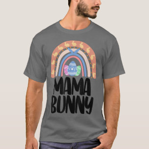 Camiseta Mama Bunny Easter Rainbow Love Funny Women Easter