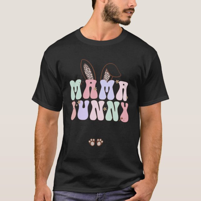 Camiseta Mama Bunny Matching Family Easter Pregnancy Mom Ba (Anverso)